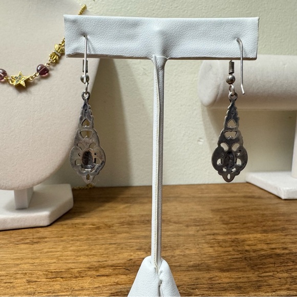 🍀Vintage Sterling Silver Turquoise Earrings - Picture 4 of 4